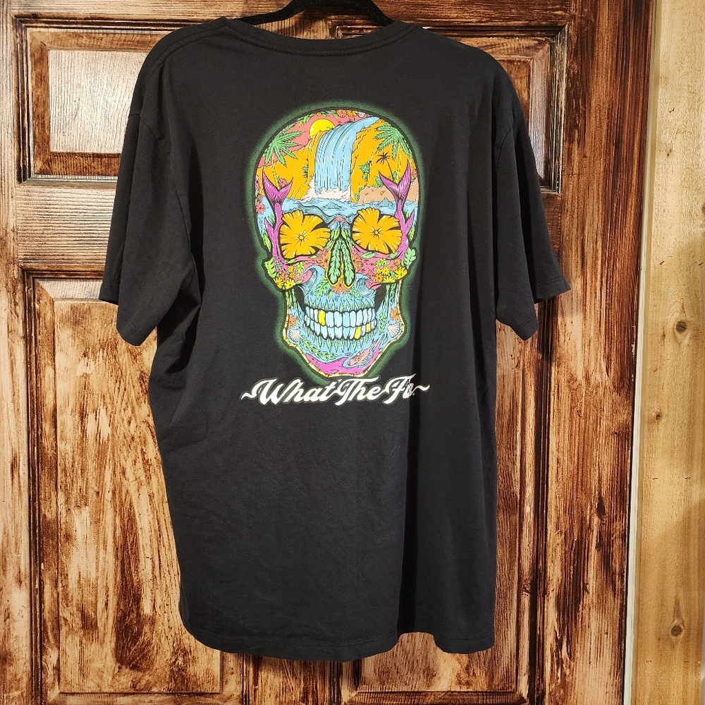 WHAT THE FIN perfomance Fabric Black Graphic T-Shirt XL